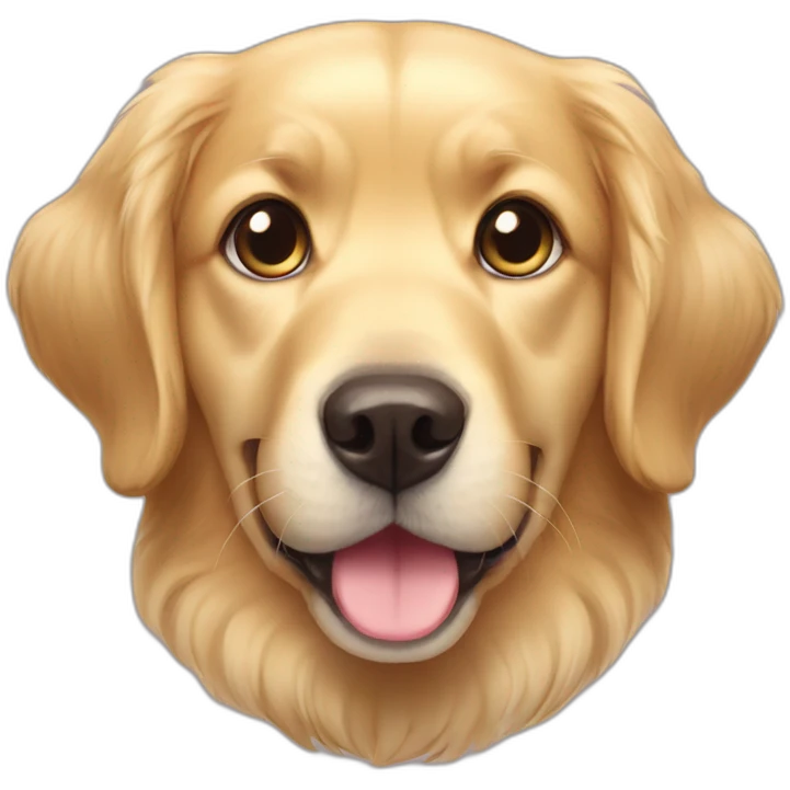Golden retriever with kawaii eyes emoji