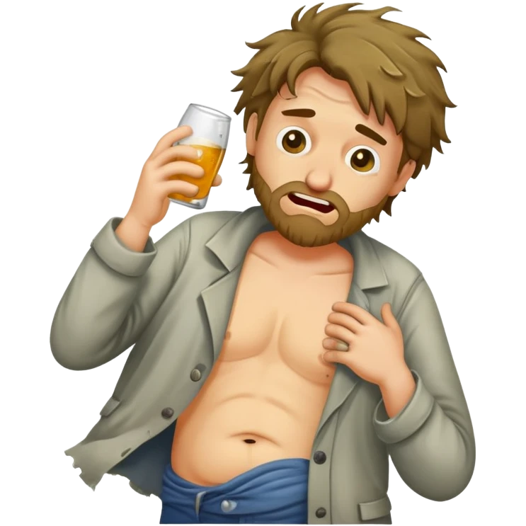 drunk homeless white gut emoji