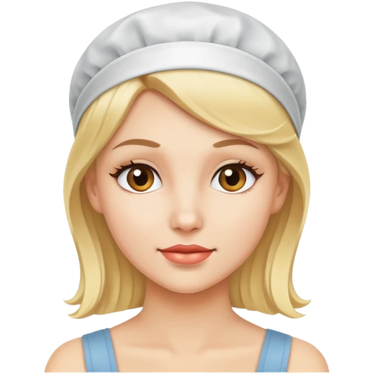 Beautiful blonde  women in hairnet emoji