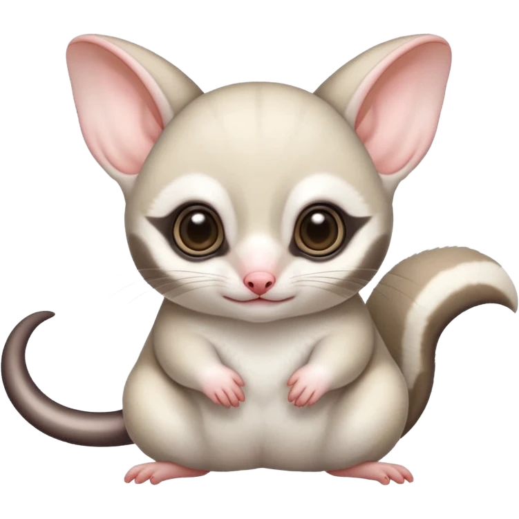 Fat and cute Japanese sugar glider  white. A mom anda a baby one very fat and cute. Snow white colour very white emoji