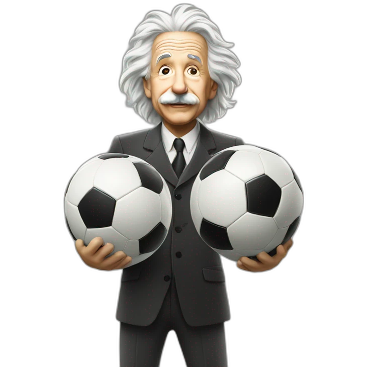 Einstein lifting soccer world cup emoji