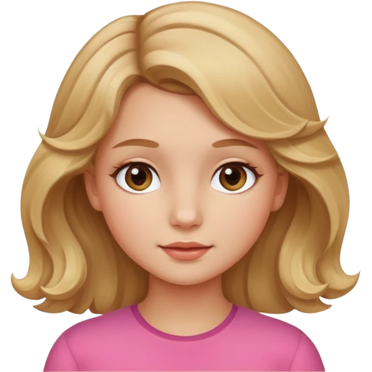Can you make her more browny blonde with a slight curl in her hair with rosy cheeks emoji