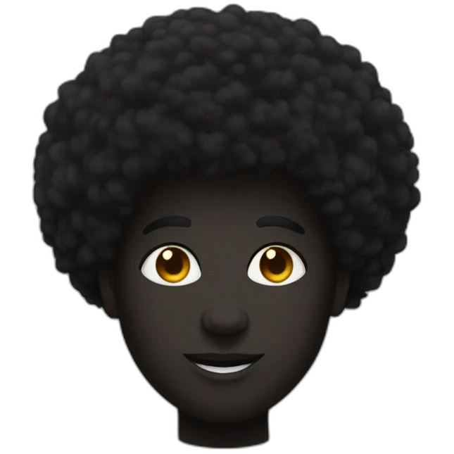 afro human vantablack emoji
