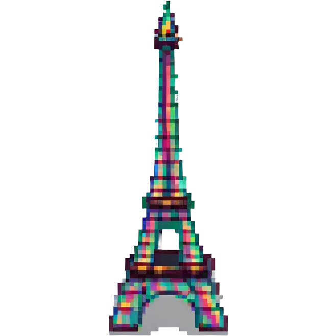 Eiffel Tower pixel art icon emoji