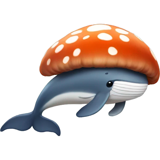 Whale growing mushrooms on its back emoji