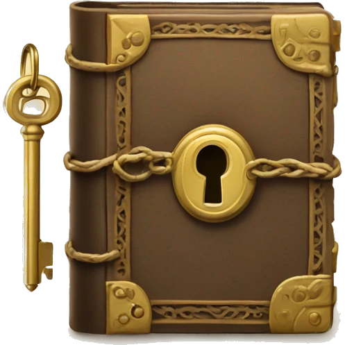 vintage diary with lock and key emoji