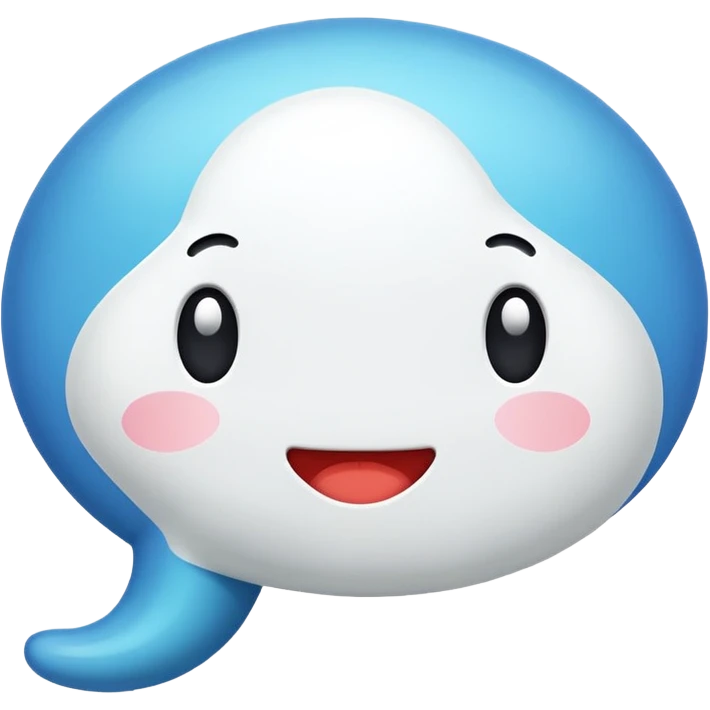 Flat white color chat bubble emoji emoji