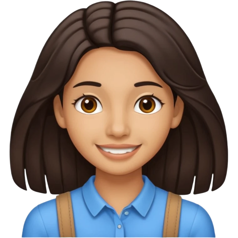 Morena con hoyuelos , cabello lacio y brackets emoji