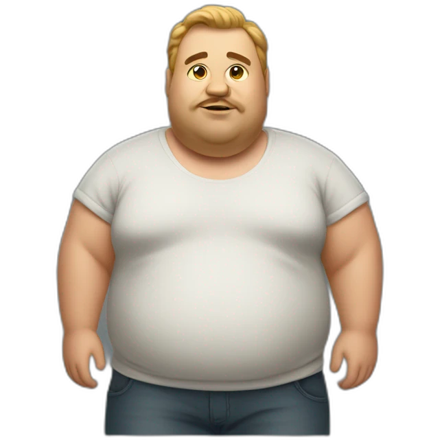 Moderately fat man full body emoji