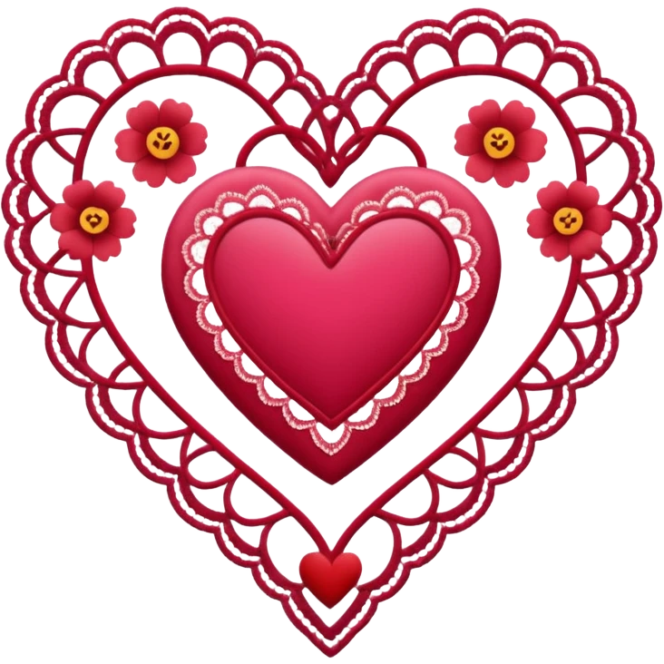 Valentines-colored romantic vintage aesthetic with laces   emoji