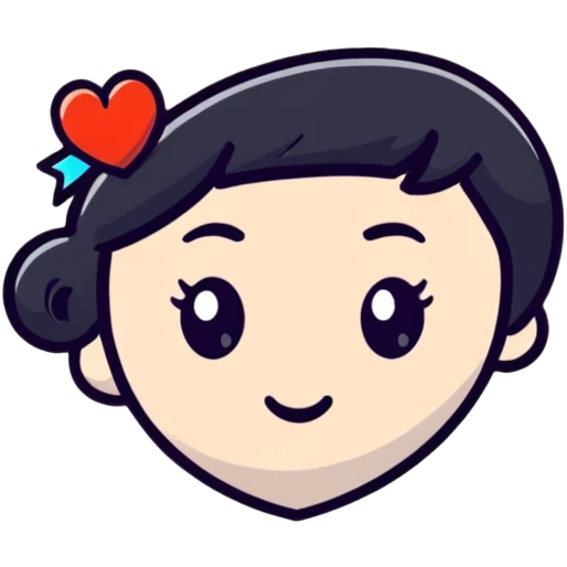 cute red heart-shaped hair clip emoji