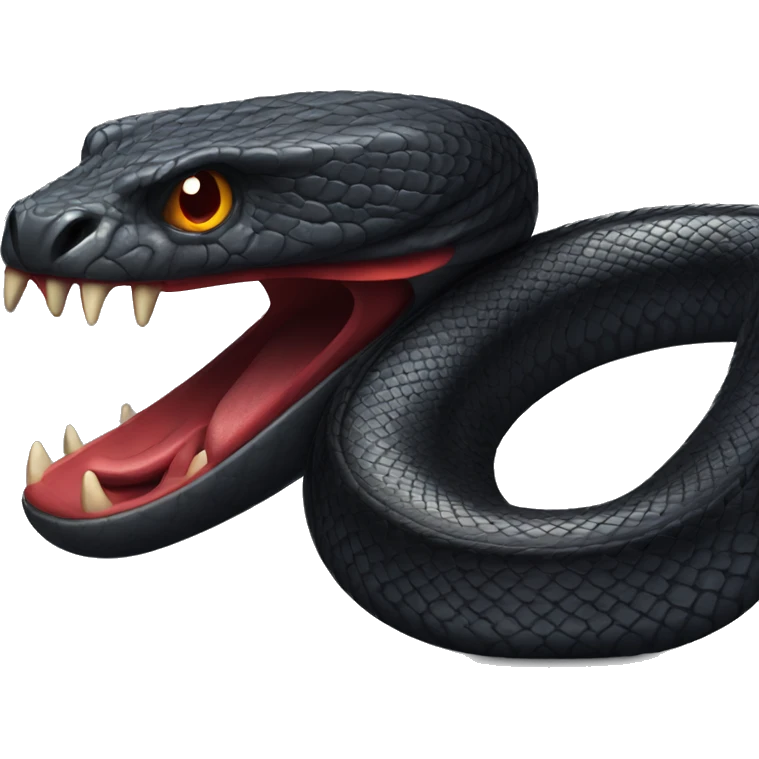 Angry Black snake with red belly detailed emoji