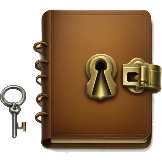 vintage diary with lock and key emoji