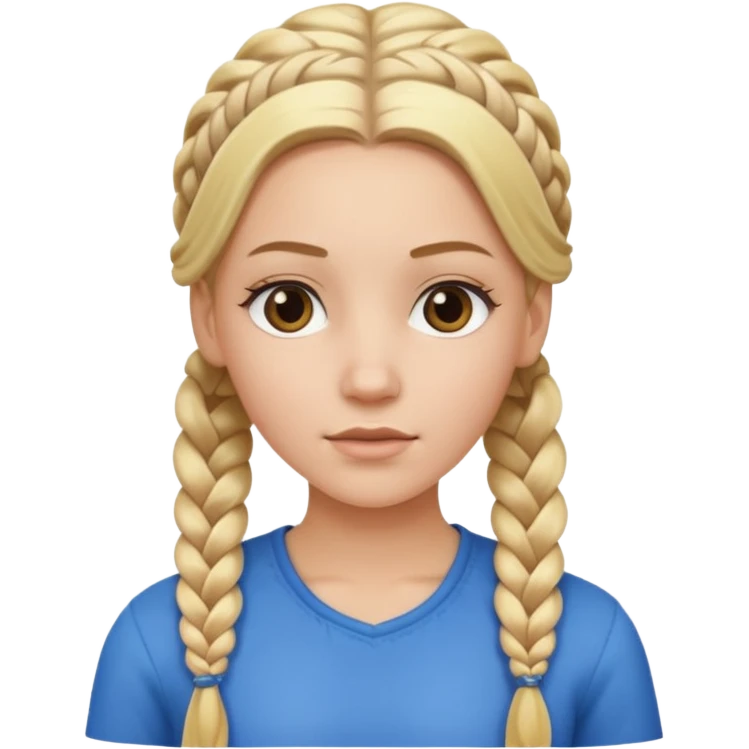 white girl with full braided blonde hair, side cornrows emoji