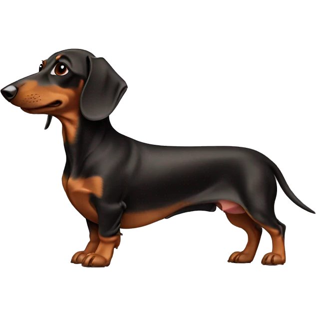 full body cream dachshund with brown eyes emoji