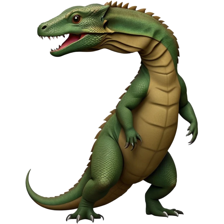 cinematic-komodo-dragon-realistic-full-body-standing-emoji,-massive-scaled-body-poised-with-quiet-power,-rough-textured-skin-dark-green-and-brown,-head-tilted-dramatically,-long-forked-tongue-flicking-out,-simplified-yet-realistic-focused-features,-highly-detailed,-glowing-with-an-almost-sarcastic-glow

 emoji
