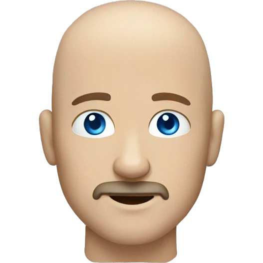 a bald white man with blue eyes and a short brown goatee emoji