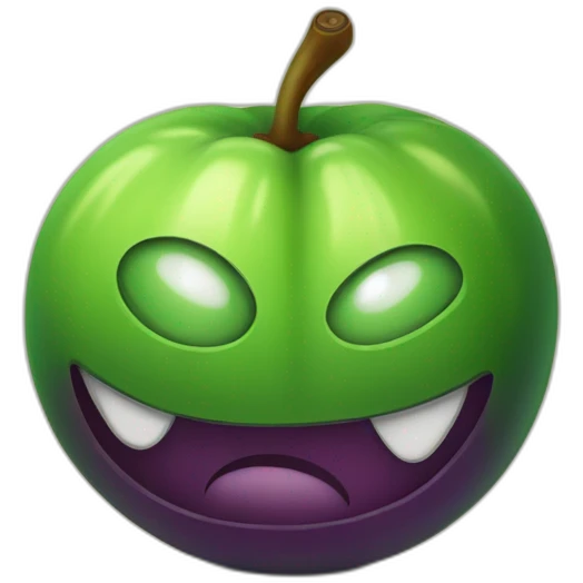 Fruit du démon rond et vert emoji