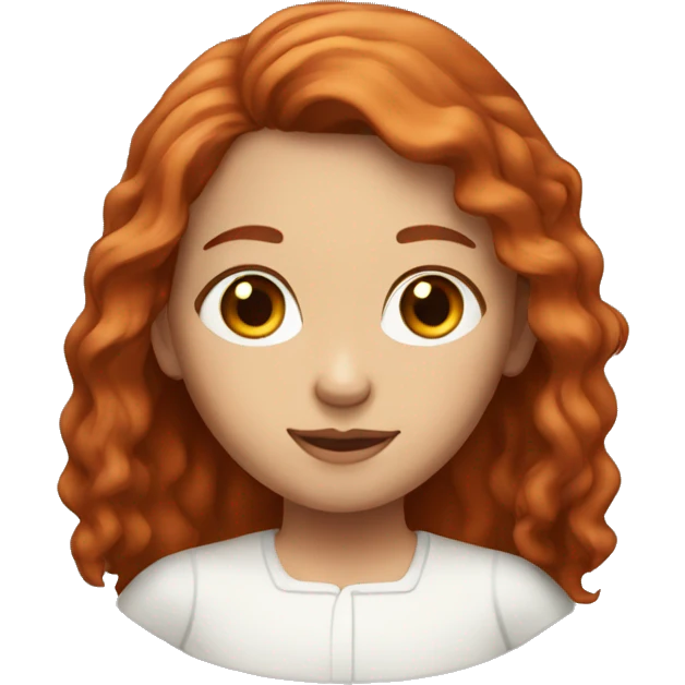 long red haired girl with brown eyes and oval face emoji