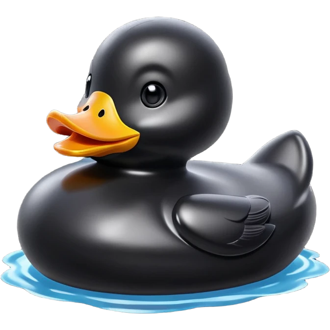 black rubber duckie emoji