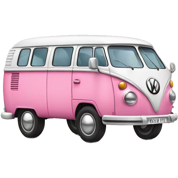 pink Volkswagen bus￼ emoji