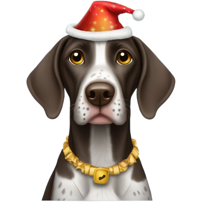 German shorthair Happy new year hat emoji