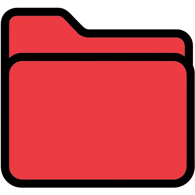 red folder, clean and simple icon style emoji