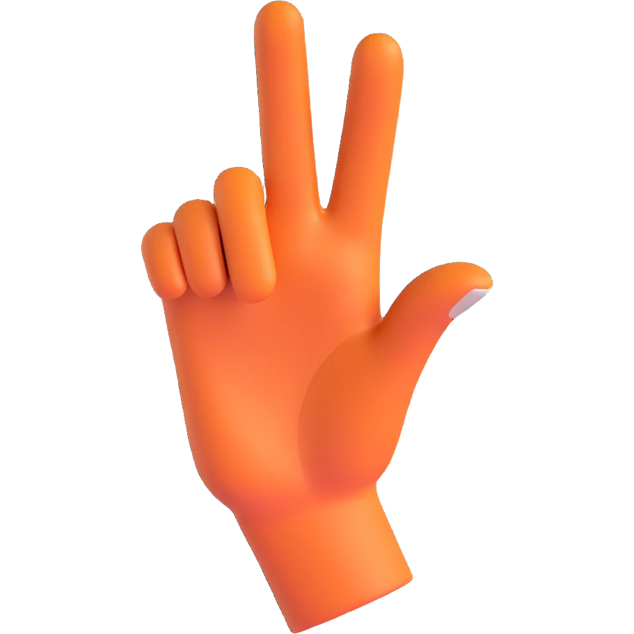 3D hand with extended index finger swiping left, motion lines indicating leftward movement emoji