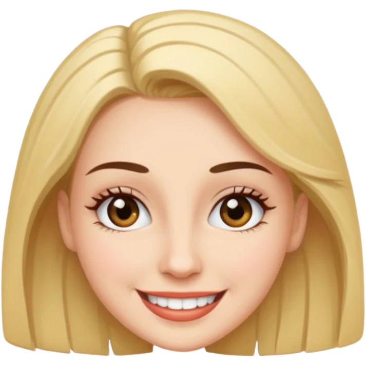 woman with short eyelashes, smiling emoji