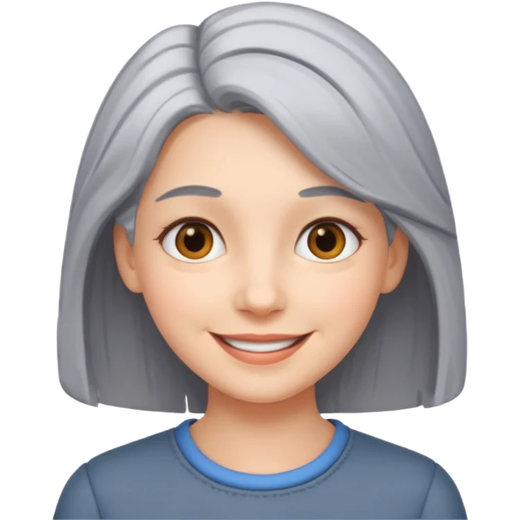 smiling girl with grey hair emoji