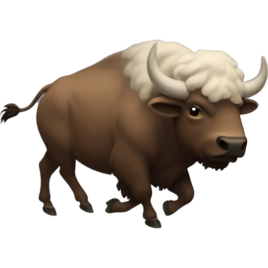 a buffalo running into a storm cloud emoji