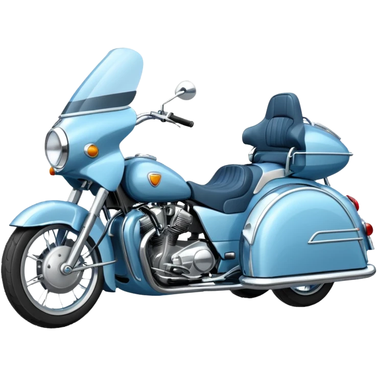 light blue motorcycle with sidecar emoji