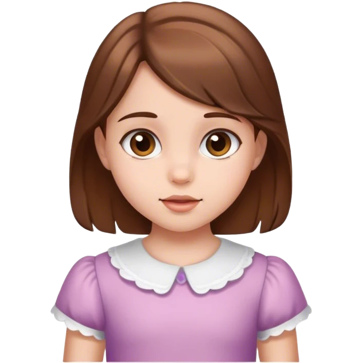 Little pretty girl brown hair  emoji