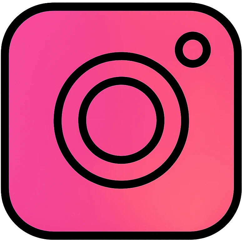 Instagram logo in pink color icon style with a soft gradient emoji
