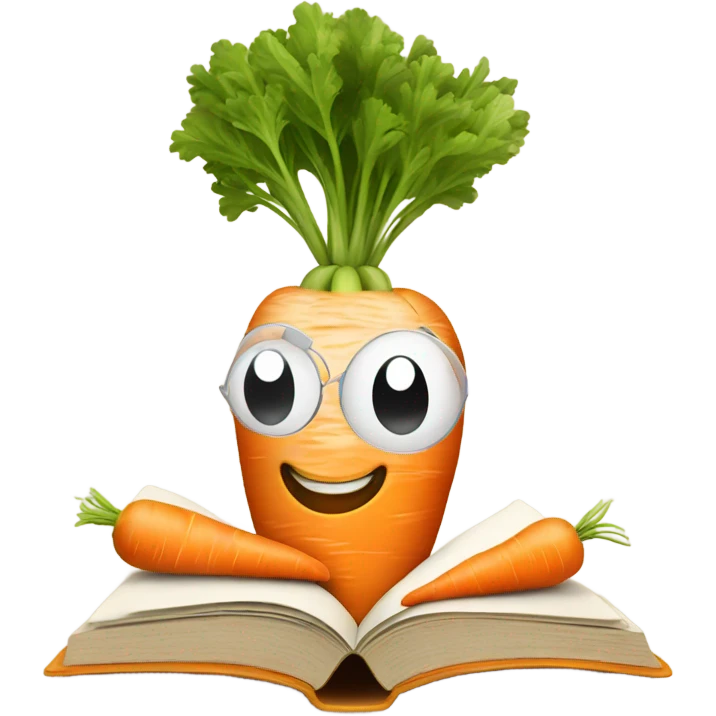 carrot reading book emoji