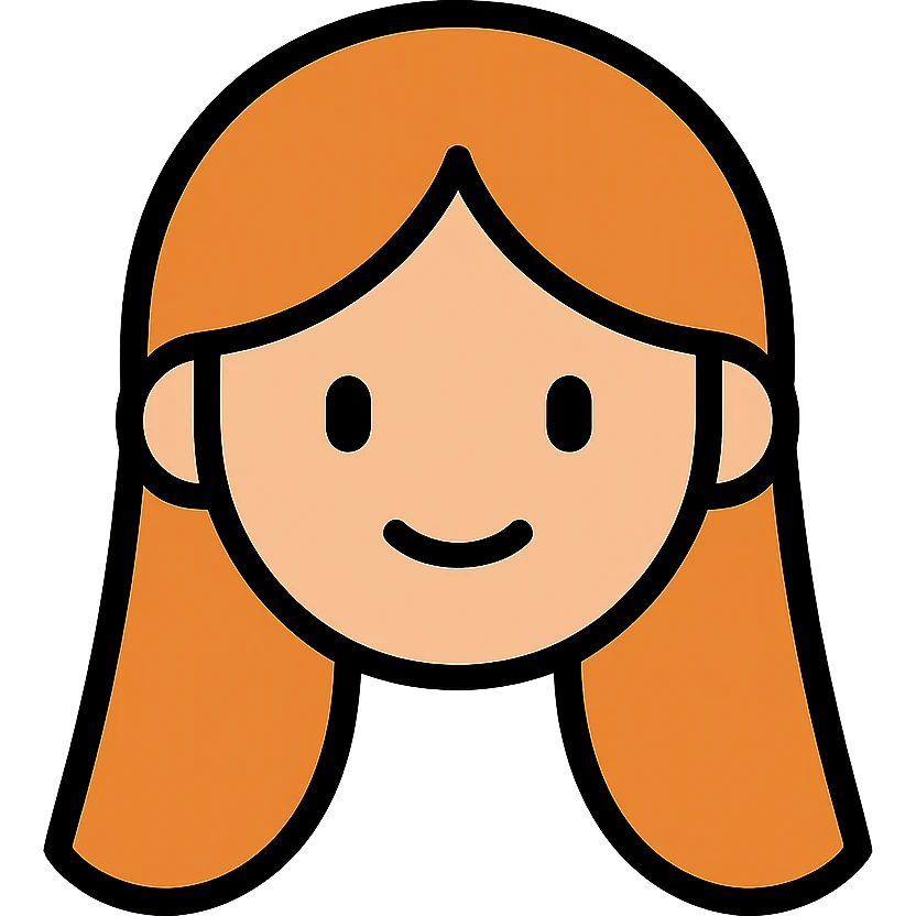 Simple girl face with long hair emoji