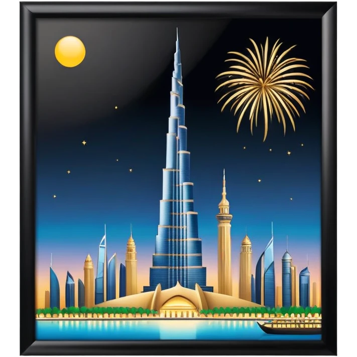 generate new year party emoji burj khalifa emoji