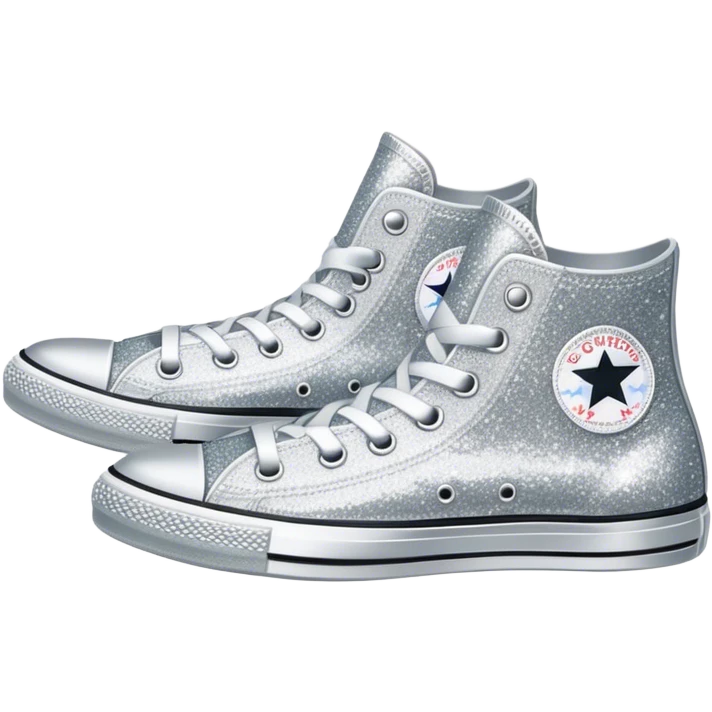 Silver glitter converse  emoji