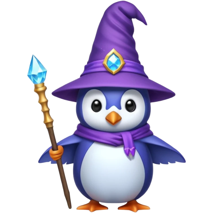 Purple wizard penguin emoji