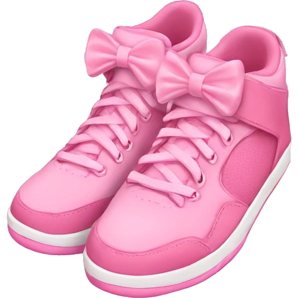 pink basketball shoes with a light pink bow on them emoji