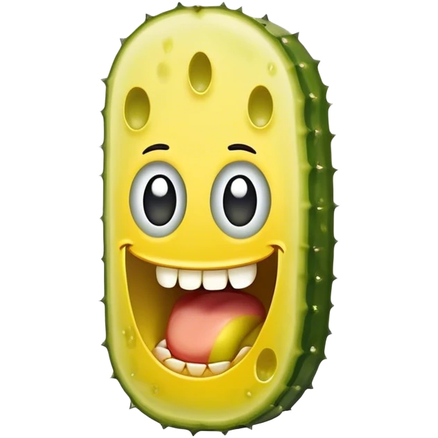 Pickle slice covered in teeth plaque   emoji