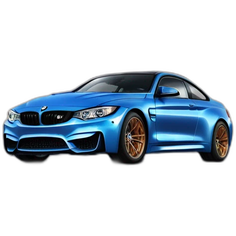 Smurf cat dans une BMW m4 gts bleu nuit emoji