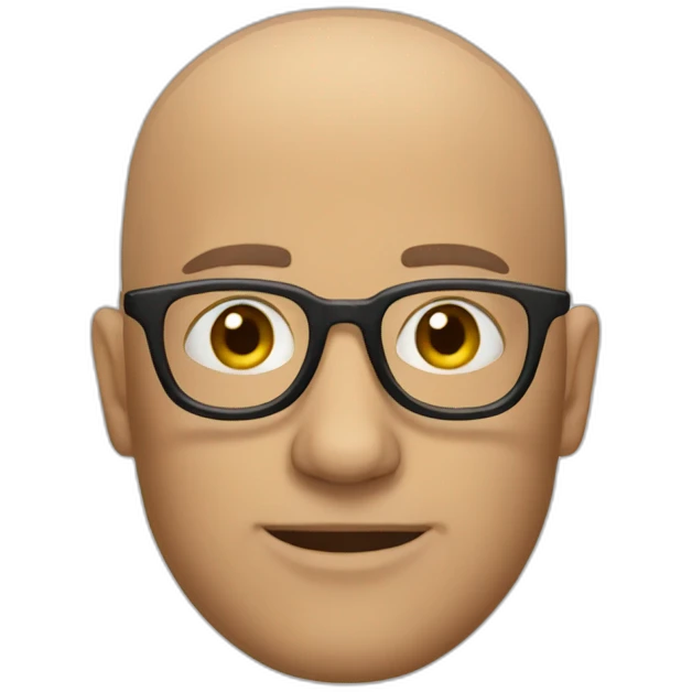 Men with eyeglasses bald emoji