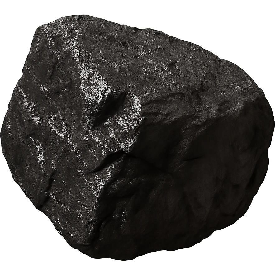 realistic and detailed piece of coal ore, no background emoji