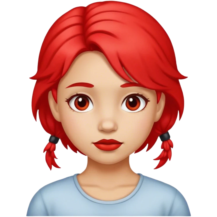 girl with red patch in her hair emoji