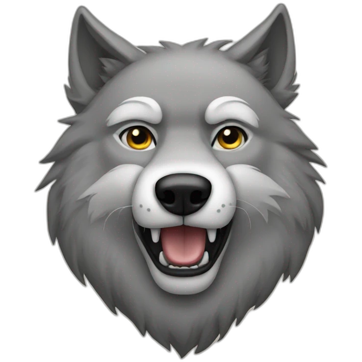 Wolf with beard emoji