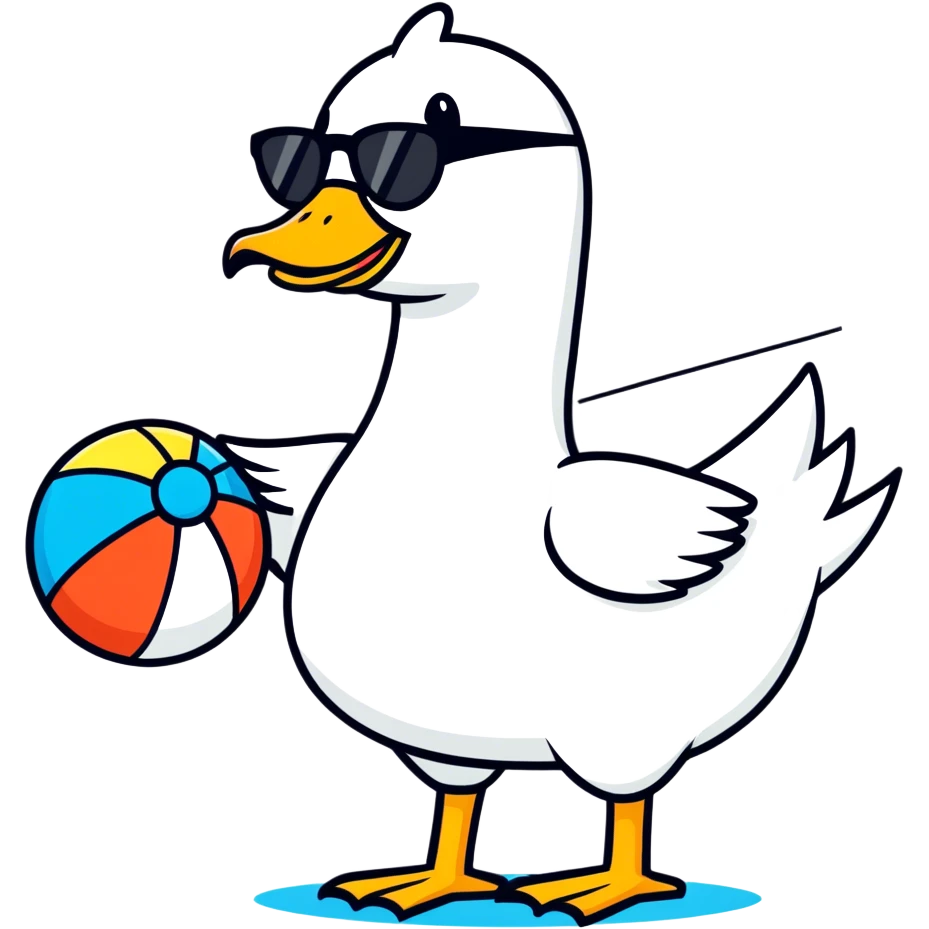 Goose going to the beach emoji