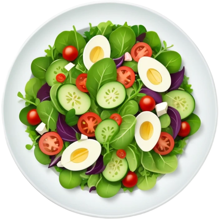 Top view of a salad on a plate. emoji