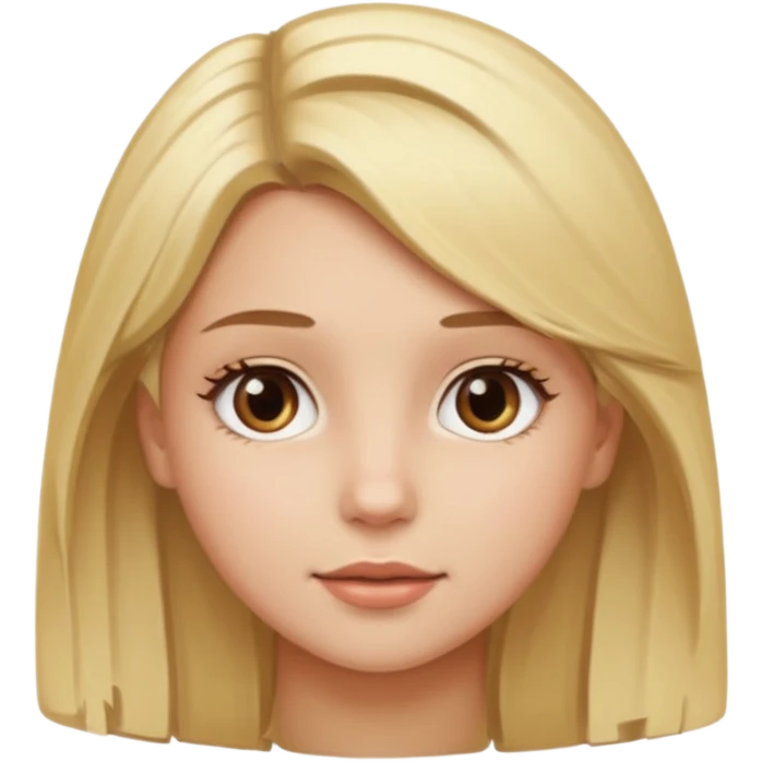 Girl with blond hair and brown eyes emoji