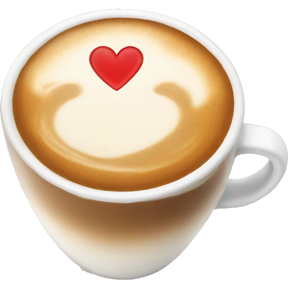 Latte with heart emoji